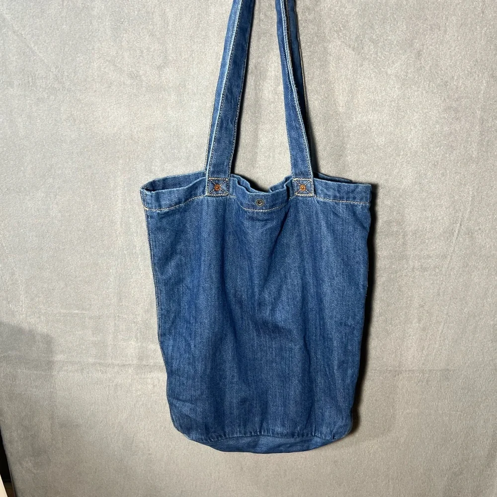 Denim Tote Bag, Large Size, Hidden Los Angeles Jeans Y2K Inspo - Picture 3 of 6